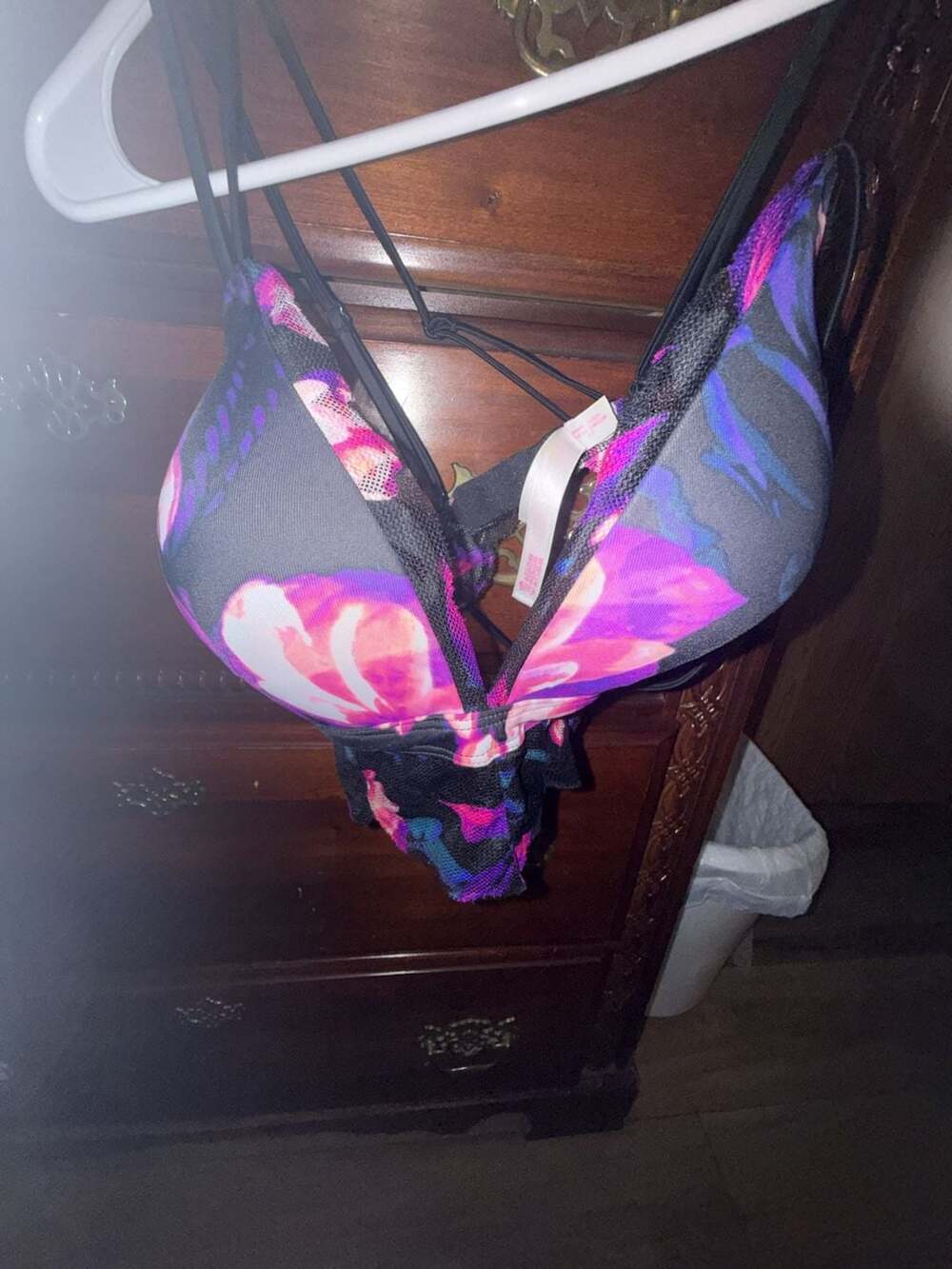 Victoria's Secret PINK Floral Mesh Bralette Size S-DD